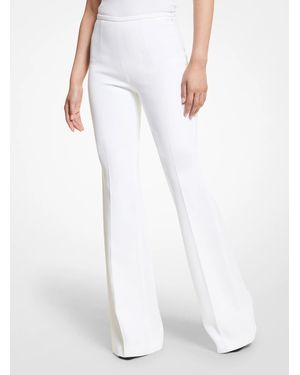 Michael Kors Brooke Double Crepe Sablé Flared Pants - White