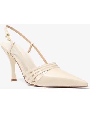 MICHAEL Michael Kors Mk Haisley Leather Slingback Pump - White