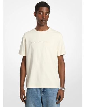 Michael Kors Mk Textured Logo Cotton T-Shirt - White