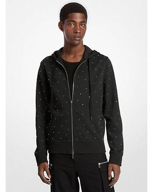 Michael Kors Studded Cotton Blend Hoodie - Black