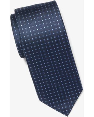 Michael Kors Mk Geometric Silk Tie - Blue