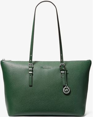 MICHAEL Michael Kors Mk Quinn Large Pebbled Leather Tote Bag - Green