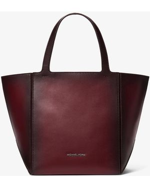 MICHAEL Michael Kors Mk Jordi Medium Burnished Leather Tote Bag - Purple