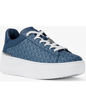 MICHAEL Michael Kors Mk Dottie Mk2000 Logo Jacquard Platform Trainers - Blue