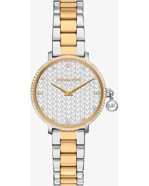 Michael Kors Mini Pyper Pavé Two-Tone Watch - Metallic