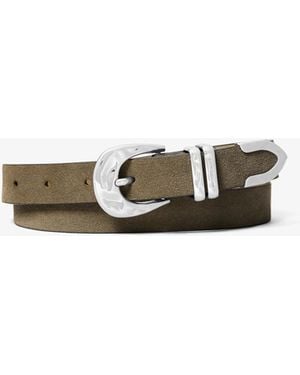 MICHAEL Michael Kors Michael Kors Suede Western Belt - White