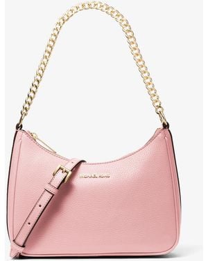 Michael Kors Jet Set Large Pebbled Leather Convertible Crossbody Bag - Pink