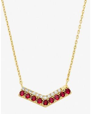 Michael Kors Two-Tone Pavé Chevron Necklace - White