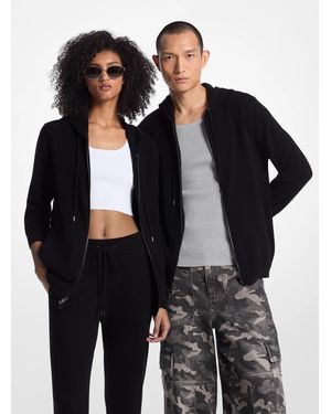 MICHAEL Michael Kors Wool And Cashmere Blend Zip-up Hoodie - Black