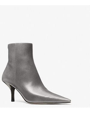 Michael Kors Selina Burnished Leather Ankle Boot - White