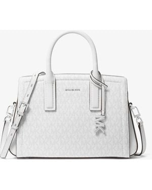 MICHAEL Michael Kors Michael Kors Laila Small Signature Logo Satchel - White