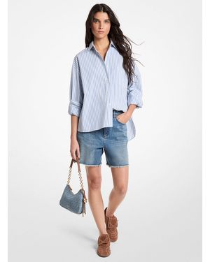 MICHAEL Michael Kors Mkcamisa De Mezcla De Algodón Elástico A Rayas - Azul