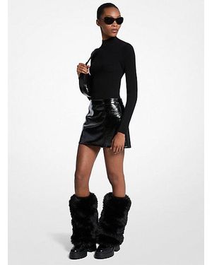 Michael Kors Patent Micro Mini Skirt - Black