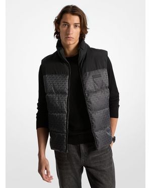 Michael Kors Mk Collindale Signature Logo Puffer Vest - Black