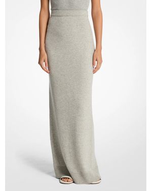 Michael Kors Mk Cashmere Blend Maxi Skirt - Grey