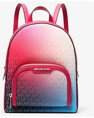 Michael Kors Jaycee Medium Ombré Signature Logo Backpack - Pink