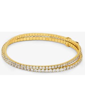 Michael Kors Mkpulsera De Tenis Doble De Latón Chapado En Metal Precioso - Metálico