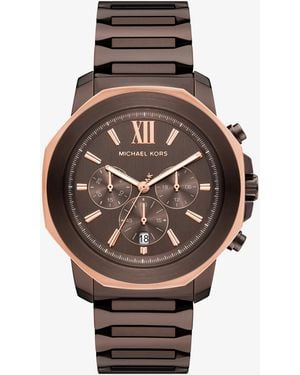 Michael Kors Oversized Prescott-Tone Watch - Brown