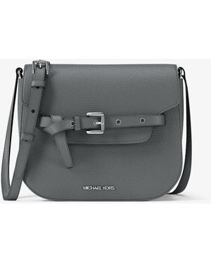 MICHAEL Michael Kors Mkbandolera Saddle Emilia Pequeña De Piel Granulada - Gris