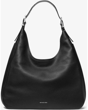 Michael Kors Mk Nolita Large Pebbled Leather Hobo Shoulder Bag - Black
