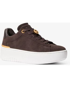 MICHAEL Michael Kors Michael Kors Dottie Suede Platform Sneaker - Brown