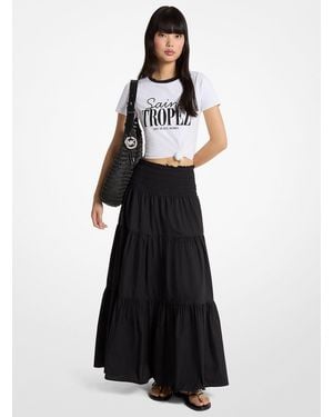 MICHAEL Michael Kors Mkfalda Maxi Fruncida De Popelina De Algodón - Blanco