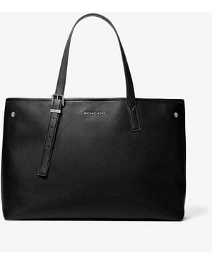 Michael Kors Mk Hudson Medium Pebbled Leather Everyday Tote Bag - Black