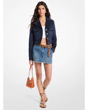 MICHAEL Michael Kors Mk Cropped Jacket - Blue