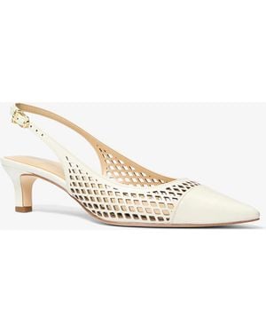 MICHAEL Michael Kors Mk Amara Laser-Cut Leather Slingback Pump - Natural