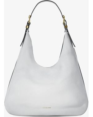 MICHAEL Michael Kors Mk Nolita Large Pebbled Leather Hobo Shoulder Bag - White