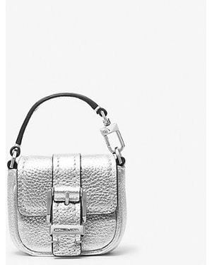 Michael Kors Zoe Metallic Pebbled Leather Airpod Case For Apple Airpods Pro