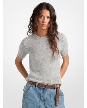 MICHAEL Michael Kors Mk Nylon And Alpaca Blend Short-Sleeve Jumper - Grey