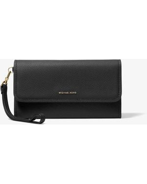 Michael Kors Jet Set Medium Pebbled Leather Smartphone Wristlet - Grey