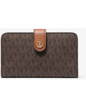 Michael Kors Jet Set Travel Medium Signature Logo Billfold Wallet - Brown