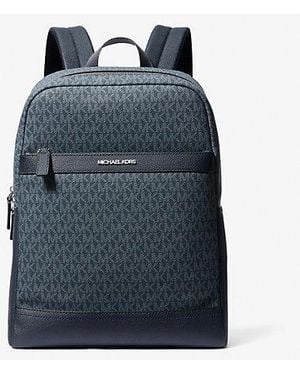 Michael Kors Cooper Medium Signature Logo Backpack - Blue