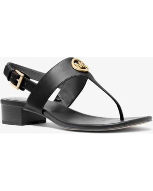 Michael Kors Outlet Mk Hannah T-Strap Sandal - Black