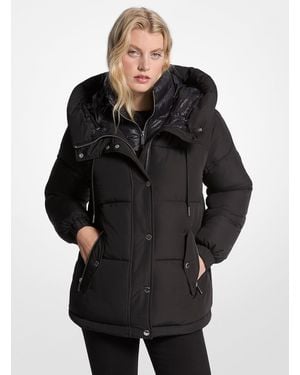 MICHAEL Michael Kors Mk Quilted Hooded Puffer Jacket - Black