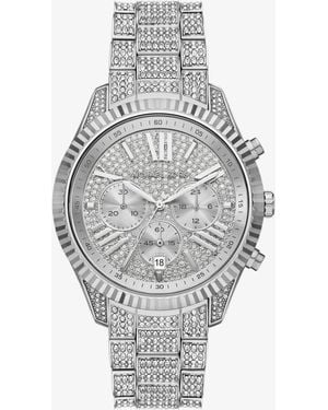 Michael Kors Oversized Lexington Pavé-Tone Watch - Grey