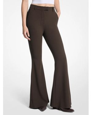 MICHAEL Michael Kors Stretch Crepe Flared Pant - Brown