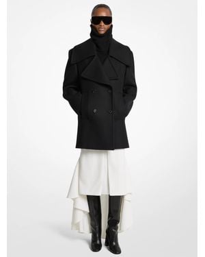 Michael Kors Michael Kors Wool Melton Officer Peacoat - Black