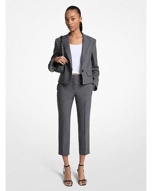 Michael Kors Stretch Wool Cropped Pants - Gray