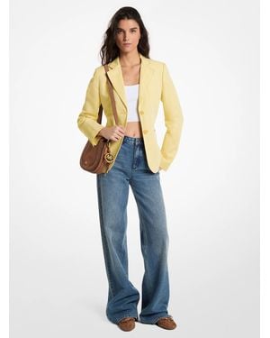 Michael Kors Linen And Cotton Patch Pocket Blazer - Blue