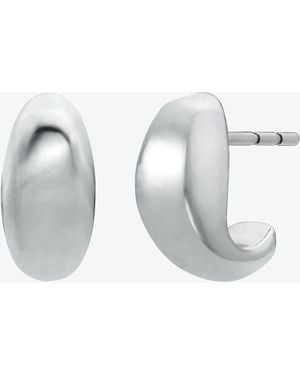 Michael Kors Mk Orecchini Huggie A Mezzo Cerchio - Bianco