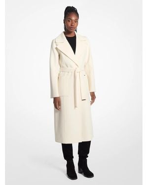 MICHAEL Michael Kors Mk Wool Blend Trench Coat - White