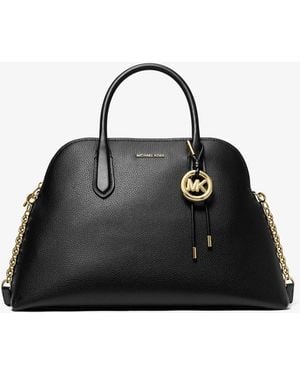 MICHAEL Michael Kors Mk Freddie Large Pebbled Leather Dome Satchel - Black