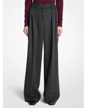 Michael Kors Michael Kors Cashmere Pleated Slouch Pants - Black