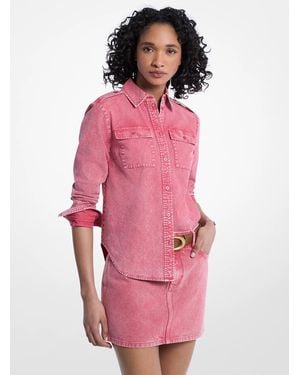 Michael Kors Garment-Dyed Denim Shirt - Pink