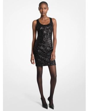Michael Kors Michael Kors Sequined Stretch Mini Dress - Black