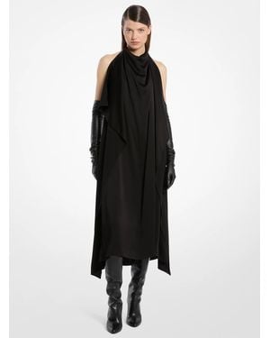 Michael Kors Charmeuse Scarf Halter Dress - Black