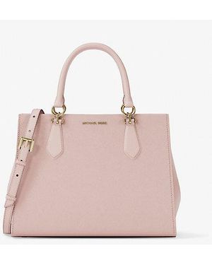 Michael Kors Marilyn Medium Saffiano Leather Satchel - Pink